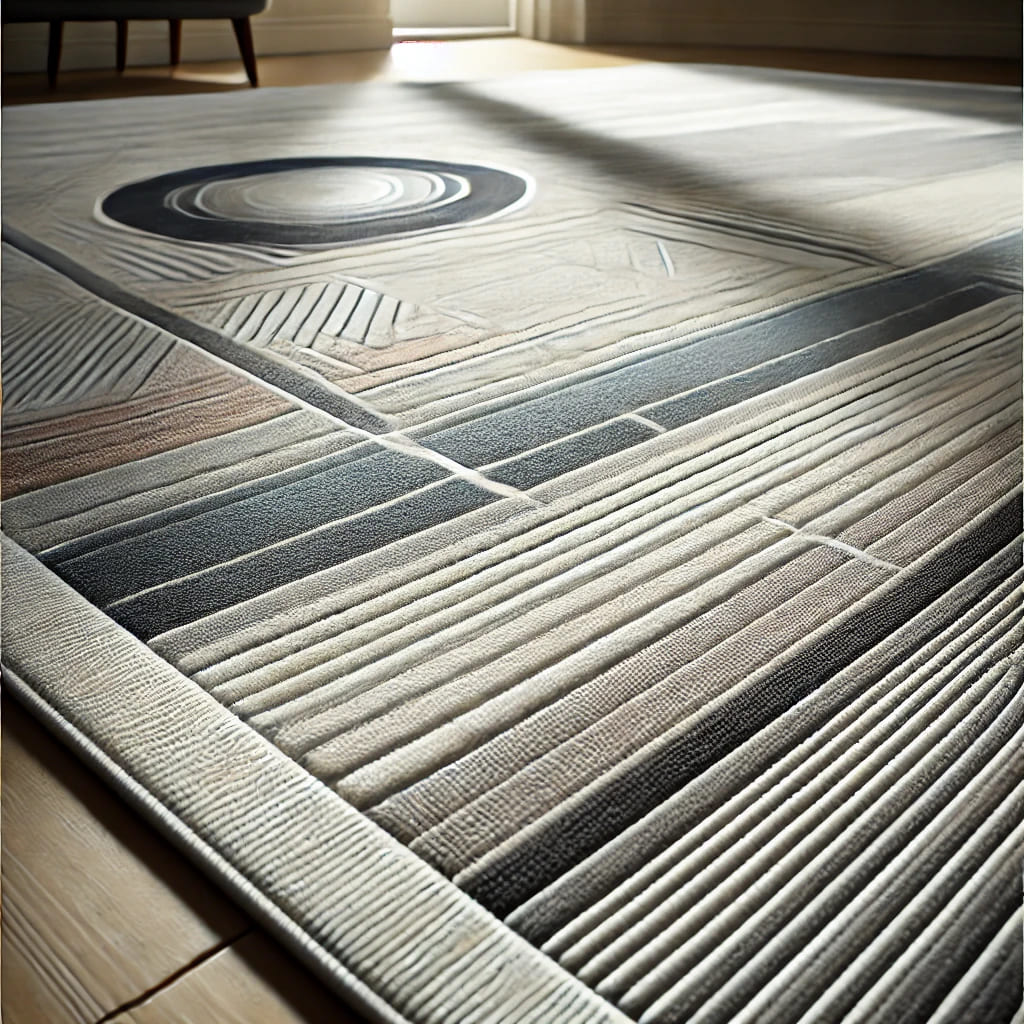 geometrik desenli salon halısı